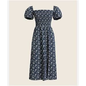 J. Crew Short-sleeve smocked dress in starry swirl